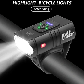 T6 Led Велосипеден Лампа 10 W 800ЛМ 6 Режима на USB, Акумулаторна батерия Дисплей Захранване на МТБ Планински Път под Наем Предната Лампа на Велосипеди Обзавеждане