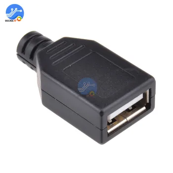 10ШТ USB 2.0 Type A Plug 4-пинов Адаптер Конектор Пластмасовия Капак