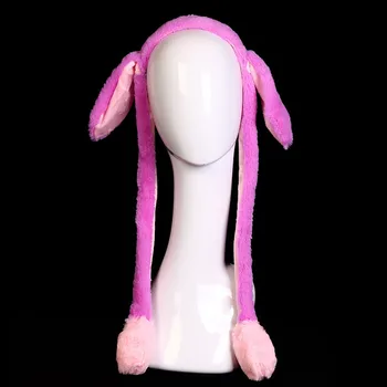 Сладък заек ухо шапка, лента за глава за деца момичета могат да се движат заешки уши плюшени играчки уши панделка за коса партия снимка подпори подарък за възрастни шапки 0