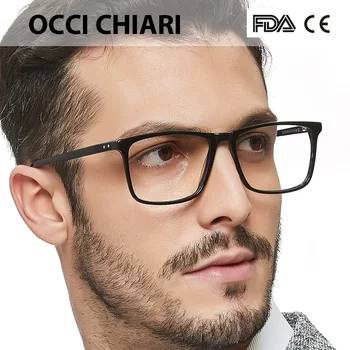 OCCI CHIARI Компютърни Очила В Рамки Мъжки Модерни Оптични Рамки За Очила, Прозрачни Лещи Синя Светлина Слот Очила По Рецепта Мъжки