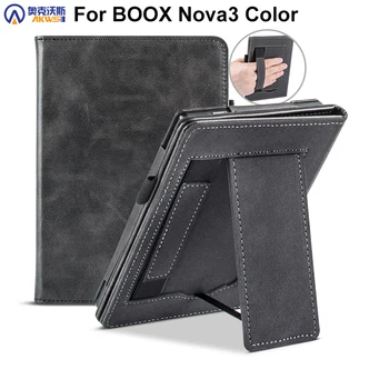 Калъф за BOOX Nova3 Цветен 7,8-инчов Калъф за четене на книги Nova 3 от висококачествена естествена кожа с Каишка за ръка Smart Funda за BOOX Nova 3 с автоматичен режим сън 0