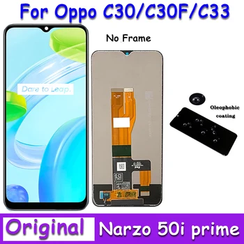 Оригинален 6,5 За Oppo Realme C30 C30F C33 LCD Дисплей RMX3581 RMX362 Сензорен Дисплей Дигитайзер За Narzo 50i Prime RMX3506 LCD Дисплей