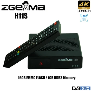 Нов Zgemma 4 ДО UHD Сателитна TV Приемник DVB-S2X 1 GB/16 GB Памет, Linux Система H. 264 и H. 265 HD Цифров Сателитен TV декодер H11S