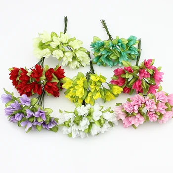 1,5 см Изкуствени цветя череши Fabirc за сватбена украса/копринени цветя за венец, scrapbooking (144 бр./лот)
