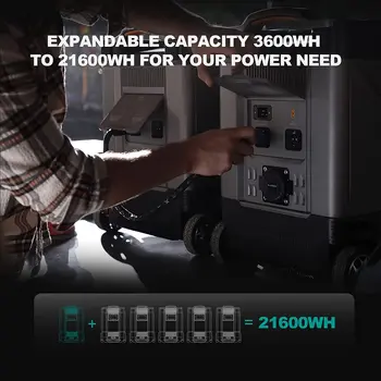 ALLPOWERS R4000 LiFePO4 Батериите, 3600Wh Електроцентрала 4000 W Преносим генератор, Разтегателен батерия за прекъсване на тока, пътуване, UPS 4