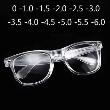 Готови очила за късогледство в Прозрачна бяла пластмасова рамка 2140 Диоптъра очила 0 -0,5 -1 -1,5 -2 -2,5 -3 -3,5 -4