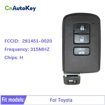 CN007148 281451-0020 Умно Дистанционно Ключ С 3 Бутона HYQ14FBA За Toyota Corolla Управление на 312/315/434 Mhz