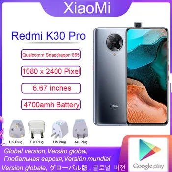 Оригинален смартфон Xiaomi Redmi K30 Pro 5G Snapdragon 865 с восьмиядерным процесор 667 с Пълна извит екран 64 милиона пиксела