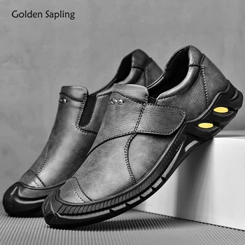 Стилен мъжки обувки Golden Sapling, Лоферы в ретро стил, ежедневни мъжки Мокасини върху плоска подметка, мъжки Обувки За Почивка, Реколта Класически Мокасини