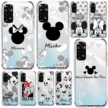 Калъф за телефон Love Disney с Мики и Мини за Redmi Note 11 11S 11T 10 10S 9 9S 9T 8T 8 Pro Plus Прозрачен Мек Калъф за носене-калъф Fundas