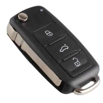 Авто Ключ Черупка на Детайла Водоустойчив корпус Флип-Сгъваем Дистанционно Управление Без притежателя на батерията 3 Бутона ключ, Подходящи За VW