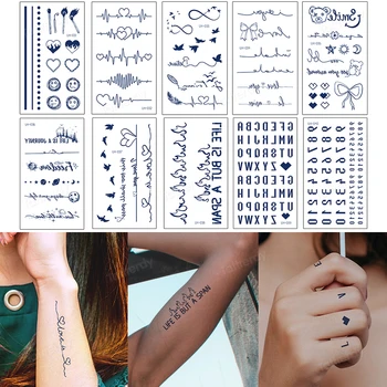 10 бр./лот билкови татуировки етикети ins вятър сок мастило за татуировки моделиране на етикети здрав водоустойчив мъже, жени татуировки на едро