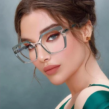 2021 Нови Модни Уникален Двуцветен Анти-сини Очила, Дамски Удобни Оптични Прозрачни Очила, Рамки За Очила, Дамски слънчеви Очила