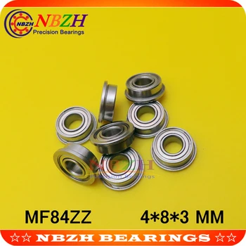  Безплатна доставка NBZH bearingMF84ZZ Фланцов лагер 4x8x3 мм и ABEC-5 Миниатюрни Фланцевые Лагери MF84 Z ZZ 4*8*9.2*3*0.6 Мм
