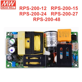 Вид на печатна платка MEAN WELL серия RPS-200 с комутация на променлив ток в постоянен източник на захранване RPS-200-12 RPS-200-15 RPS-200-24 RPS-200-27 RPS-200-48