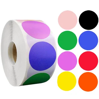 100-500 бр. Цветен етикет 1 инч цветен код точка на стикер с надпис love 8 различни цветни канцеларски етикети 5