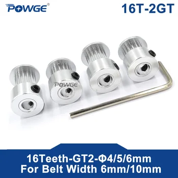 POWGE Arc GT 16 зъбите 2GT Диаметър на зъба шайба 4/5/6 мм за GT2 Отворена Синхронно широчина на колана 6 мм/10 мм малка хлабина 16 зъбите 16 т