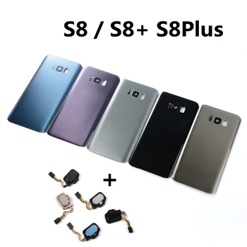 За Samsung S8 G950F S8 + S8 Plus G955F Сензорен екран Сензор за Пръстови Отпечатъци Бутон Home Гъвкав Кабел + Корпус Батерия Стъклена Делото