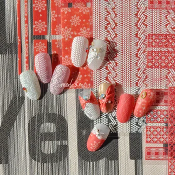 Високо Качество на 3D Стикери За Нокти Залепваща Прежда за Плетене на Фона на Китайски Сватбен Дизайн направи си САМ Стикери За Нокти Фолио за Украса