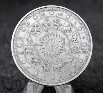 Телец Басо-релефна сребърно покритие Монета Колекционерско Изкуството на Дванадесет Съзвездия Телец са подбрани Възпоменателна Монета 1