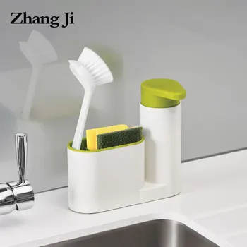 Zhangji Многофункционален Опаковка Сапун с Гъба, полици За Съхранение на Баня Преносим ABS Кухня Притискателния Вид Опаковка Течен Сапун