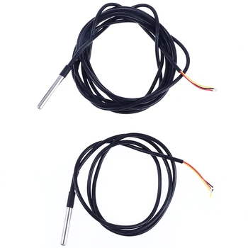 DS18B20 Пратката от неръждаема стомана 1 метър/3 фута водоустойчив кабел 18b20 датчик за температура, датчик за температура 3