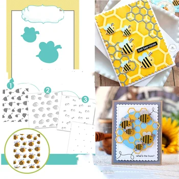 Пчелите Коленете Нови Метални Режещи Печати са Прозрачни Печати Шаблони за 2022 г. Албум за Изрезки от Дневник Украса Релеф Поздравителна Картичка Ръчна изработка