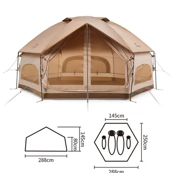 Палатка Naturehike Лагер MG Шестоъгълен Палатка за 3-4 Човека, по-Голямата Космическа Палатка За Къмпинг, Преносима Сгъваема Быстрооткрывающаяся Непромокаемая Палатка За Къмпинг 4