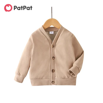 Однотонная яке PatPat за малки момчета / Момичета с основния дизайн на копчета