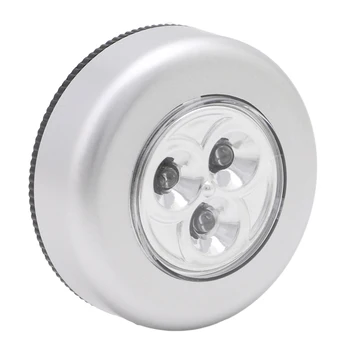 3 Led Сензорен Лампа Push Лампа нощна светлина Авто Домашен Стенен Къмпинг Захранва от Батерия 4