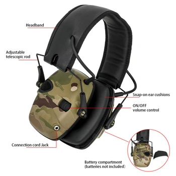 Тактически Камуфляжные Електронни Слушалки за стрелба За Усилване на Антишумового въздействието на Звука Защита на Слуха Шумоподавляющая Слушалки 0