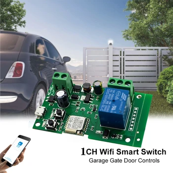 SASHA Wifi Интелигентен Превключвател 1CH 10A Релеен Модул 12 В 24 В постоянен/променлив ток 7-32 В самостоятелно блокиране на Таймер Алекса, Съвместим с Smart Life 1