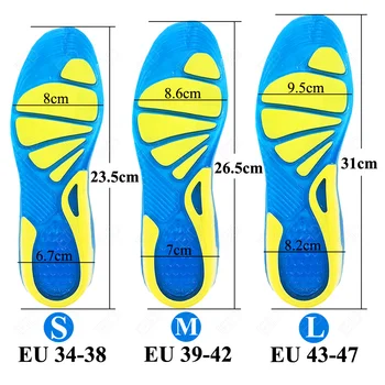 EiD Силиконови Спортни Стелки, Ортопедична Поддържаща Поставяне на Дамски Мъжки Обувки Стъпалата на Краката Ортопедична Възглавница за Ходене, Джогинг, Пешеходен Туризъм 5