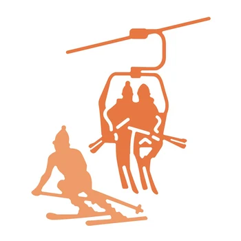 2021 Нова кабинковият Лифт Ски Метални Режещи Печати за направи си САМ Украса за Scrapbooking и Изработка на Коледни Картички Хартия за плавателни съдове, Без Печати, Определени 2