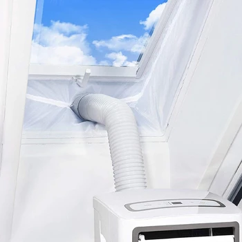 Уплътнение на прозорци за преносим въздушен Шлюз Климатик Гъвкава Тъканно оборудване запечатване Плоча, Уплътняване прозорци с цип и лепило Бързо 1