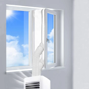 Уплътнение на прозорци за преносим въздушен Шлюз Климатик Гъвкава Тъканно оборудване запечатване Плоча, Уплътняване прозорци с цип и лепило Бързо 2