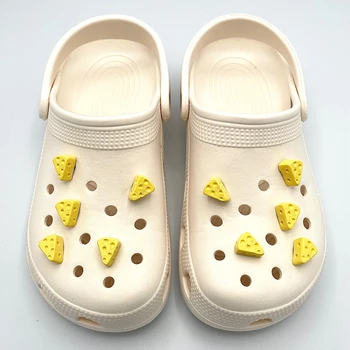 Сладък Кавайные 3D Жълто Сирене Смола JIBZ Окачване За Обувки, Бижута За Обувки, направи си САМ Украса За Мъже Детски Икони За Обувки Croc Запушват Аксесоари