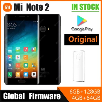 Мобилен телефон Xiaomi Mi Note 2 е Смартфон AMOLED 5,7 инча екран, Snapdragon 821 4070 ма Бързо Зареждане на 3,0 Android Мобилен телефон NFC 0