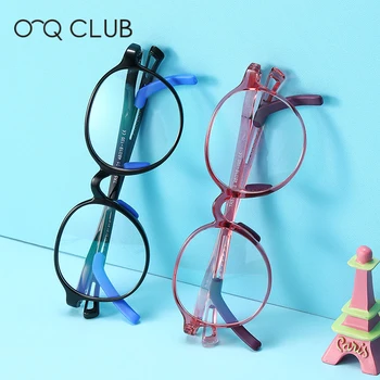 O-Q CLUB Детски Анти-Сини Светлинни Точки За Момчета, Компютърни Рамки За Очила, Оптични Очила По Рецепта, Кръгли Vintage слънчеви Очила TR5115