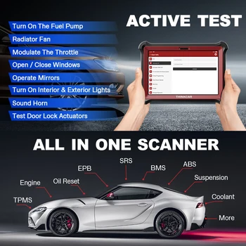 THINKCAR ThinkTool Pad 10 OBD2 Диагностичен Скенер Автомобили OBD Автоматичен Инструмент за Диагностика Активен Тест ECU Кодиране Професия OBD2 1