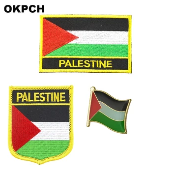 Палестинският Национален Флаг, на Бродирани Желязо Нашивках за Дрехи, Метални значки PT0027-3