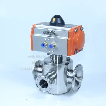 Пневматичен въртящ се клапан SHENLIN обратен клапан SS304 отдел обработка на пътя източник на вода AT52+DN25vavle машини за бутилиране на вода