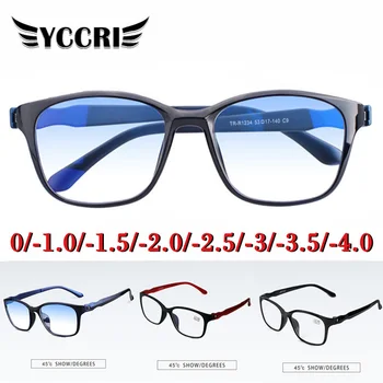 Мъжки слънчеви Очила за четене със Синя Светлина, Очила за далекогледство, Противоусталые Компютърни Очила, Унисекс, от 0 до -4,0, Очила по рецепта, Женски