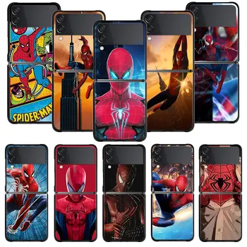 Телефон Funda Flip За Samsung Galaxy Z Flip3 5G ZFlip3 ZFlip Marvel Spider-Man Тоби Магуайър Черно PC