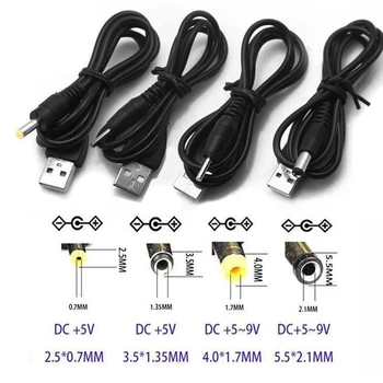 Зарядно устройство 5 vdc захранващ Кабел Кабел USB A Мъжки към 2.1/2.5*0.7/4.0*1.7/3.5*1.35 5.5 мм Бочкообразный конектор за захранващия Кабел Конектор USB Кабел за постоянен работен ток