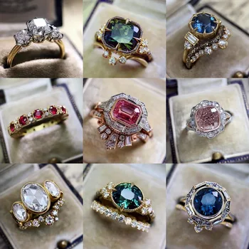 Нови ins, хит на продажбите, Европейските и Американските брачни пръстени, инкрустирани с циркониевыми пръстени, мода бижута от сплав, сватбени