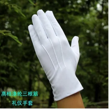 1 чифт трехпрочных бели трудови застрахователни тънки этикетных приемни wenwan circling parade военни защитни ръкавици да се изяви 0