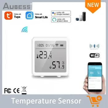 Интелигентен сензор за температура и влажност на Hristo WiFi + Bluetooth-съвместими функции аларма Поддръжка на приложения за Smart Life