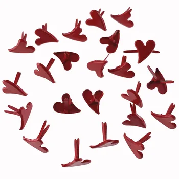100ШТ Червено Бяло Сърцето на Брад Железни Кръгли Метални Мини-Брэды За Направата на Картички За Scrapbooking САМ Нитове Украса
