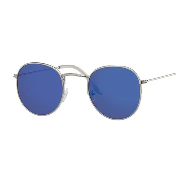 2020 Класически Кръгли Слънчеви Очила В Малка Рамка, Дамски/Мъжки Маркови Дизайнерски Огледални Слънчеви Очила От Сплав, Женски Мъжки Реколта Modis Oculos 3